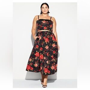 2Pcs Old Navy Floral Black Skirt AND top